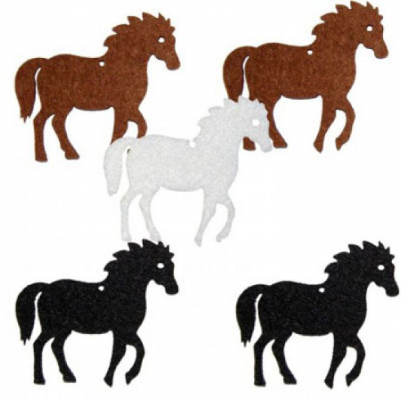 Figurine din fetru - Figurine din fetru - cai (7 cm, 5 buc/ set)