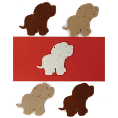 Figurine din fetru - Figurine din fetru- catelusi 6cm, 5/set