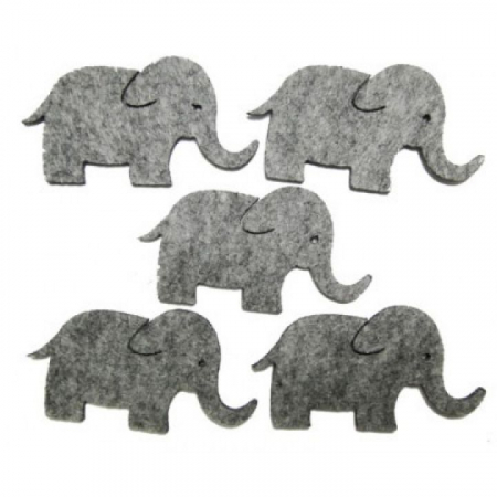 Figurine din fetru - Figurine din fetru - elefant (7 cm, 5 buc/set)