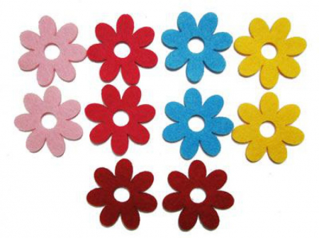 Figurine din fetru - Figurine din fetru- flori 7 petale(4 cm, 10buc/set)