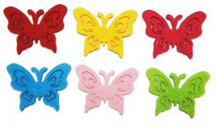 Figurine din fetru - Figurine din fetru- fluturi 5 cm(6 buc/set)