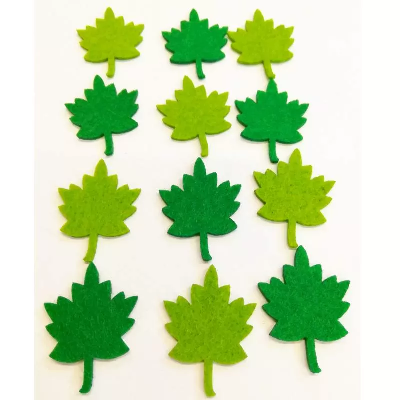 Figurine din fetru - Figurine din fetru - frunze (4cm, 12/set)