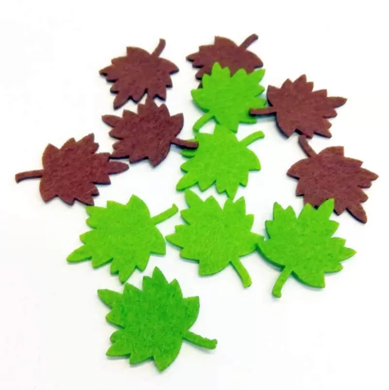 Figurine din fetru - Figurine din fetru - frunze (4cm, 12/set)