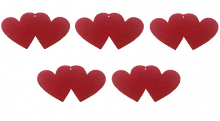 Figurine din fetru - Figurine din fetru- inimioare pereche- 8 cm(5/set)