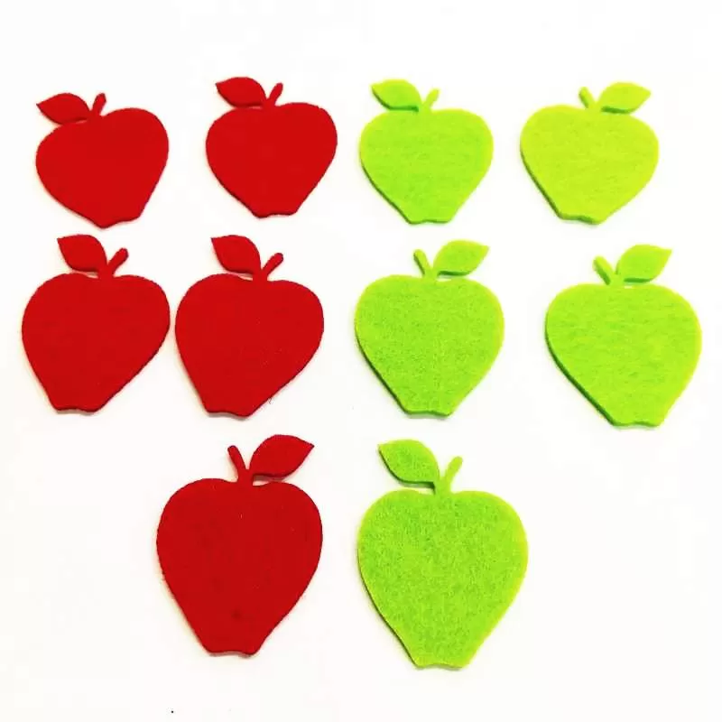 Figurine din fetru - Figurine din fetru-mar verde si rosu (4cm,10/set)