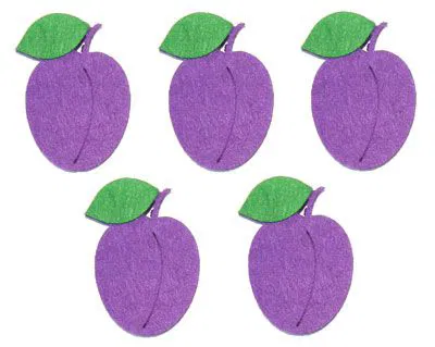 HOBBY: Unelte & Accesorii - Figurine din fetru- prune 5.5 cm, (5 buc/set)