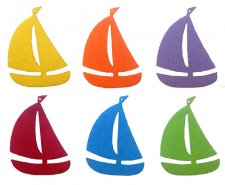 Figurine din fetru - Figurine din fetru- vapor (6.5 cm, 6 buc/set)