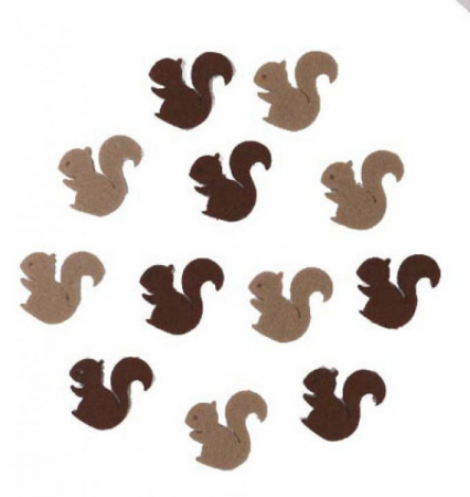 Figurine din fetru - Figurine din fetru- veverite mini 3cm (12/set)