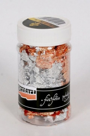 HOBBY: Vopsele Lacuri Solutii - Fulgi de foita metalica-1g-argintiu+cupru- M1