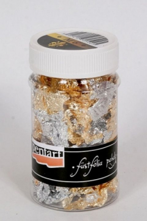 Lacuri si solutii - Fulgi de foita metalica-1g-auriu+argintiu- M6