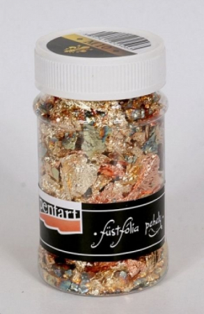 Lacuri si solutii - Fulgi de foita metalica-1g-auriu+cupru+verde- M10