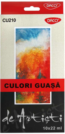HOBBY: Vopsele Lacuri Solutii - Guasa Artist Daco, 10 culori, 22ml