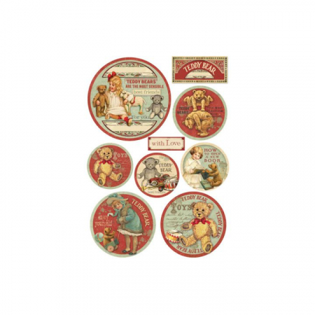 Craciun - Hartie de orez- A4- globuri cu Teddy