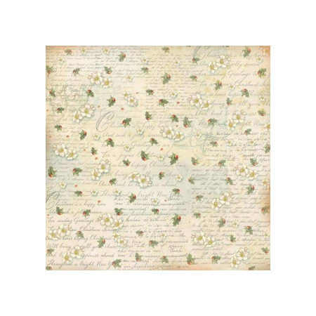 Craciun - Hartie de orez pt. decoupage 50*50cm- Christmas writing and berries