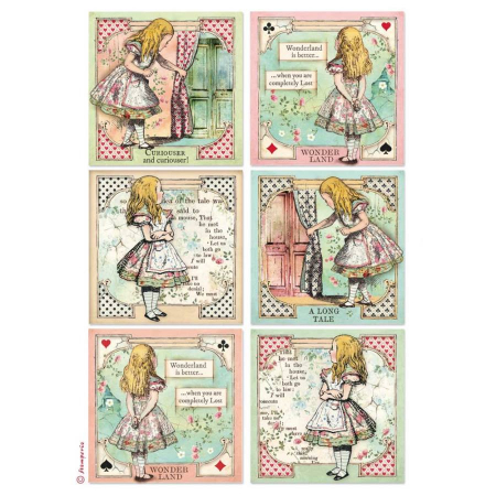 Servetele hartie de orez - Hartie de orez pt. decoupage A4- Alice cards