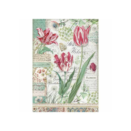 Servetele hartie de orez - Hartie de orez pt. decoupage A4- Lalele rosii