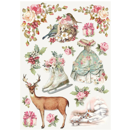 Craciun - Hartie de orez pt. decoupage A4- Sweet Christmas