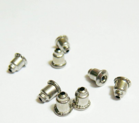 Accesorii bijuterii - Inchizatori dop argintii 6x3mm-10buc