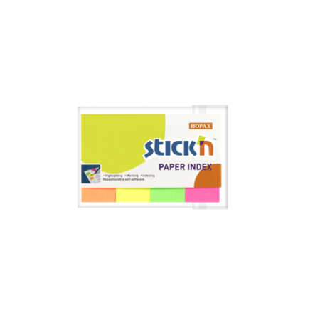 Indexuri - Index autoadeziv din hartie 50x20 mm- 4 culori neon/set- 50 file/buc