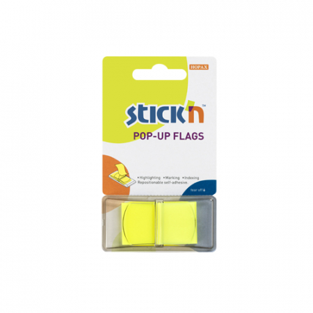 Index autoadeziv din plastic in dispenser 45x25mm- 4 culori neon -50file/buc [1]