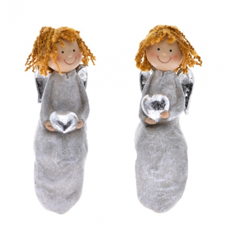 Figurine - Ingeras cu inimioara 14.5 cm, 1 buc