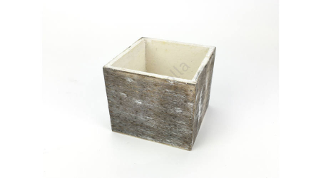Lemn - Ladita decorativa din lemn alb antic 9 X 9 X 8 CM