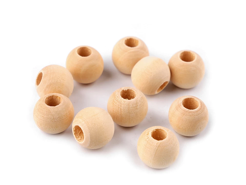 Margele - Margele din lemn nelacuite Ø16 mm