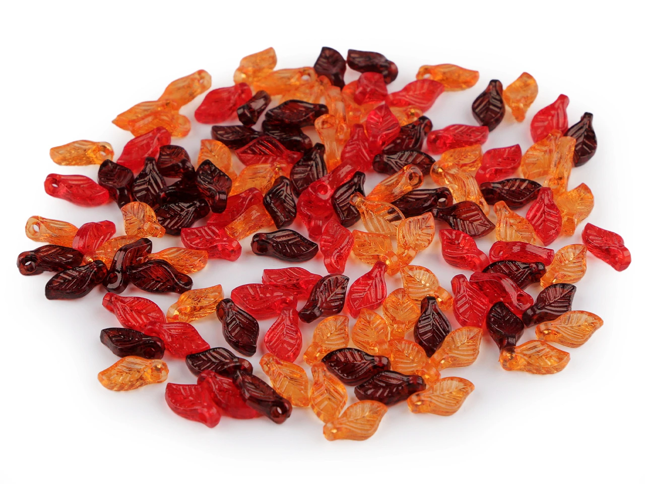 HOBBY: Unelte & Accesorii - Margele frunza mix portocaliu-rosu, 20g