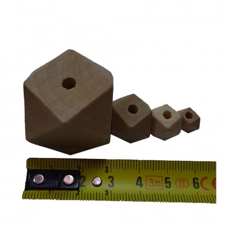 Margele plate diamant din lemn nevopsite [2]