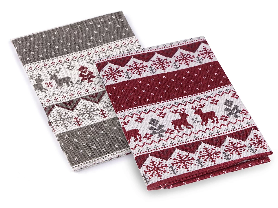 Diverse - Material decorativ de craciun din bumbac 45 x 45 cm