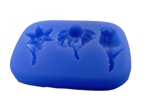 Modelare, turnare - Matrita modelaj din silicon- 3 fire de flori