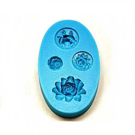 Modelare, turnare - Matrita modelaj din silicon - flori (4buc.)