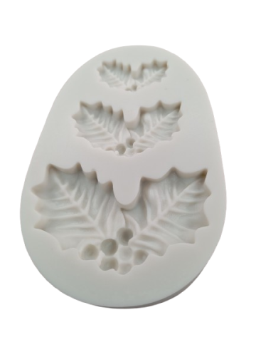Craciun - Matrita modelaj din silicon- frunze de ilex