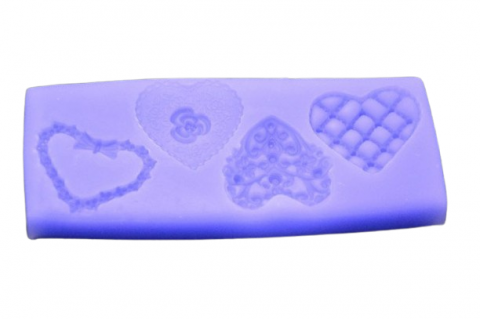 Modelare, turnare - Matrita modelaj din silicon- inimioare-13 x 5.5cm