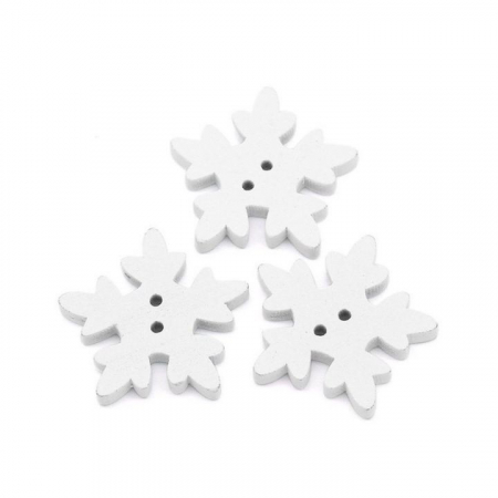 Figurine din lemn - NASTURI FULGI DE ZAPADA DIN LEMN- 2 CM