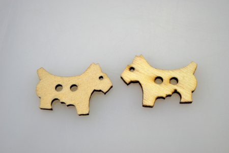 Figurine din lemn - Nasturi din lemn- catelus 2.1 cm, 10 buc/set