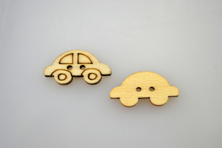 Figurine din lemn - Nasturi din lemn- masinute 2.1 cm, 10 buc/set
