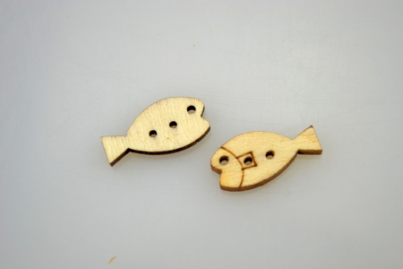 Figurine din lemn - Nasturi din lemn- pestisori 1.6  cm, 10 buc/set
