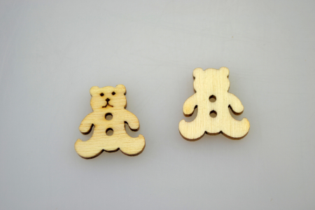 Figurine din lemn - Nasturi din lemn- ursulet 1.5 cm, 10 buc/set