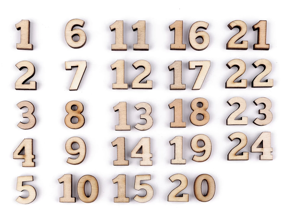 Figurine din lemn - Numere calendar advent / 1-24