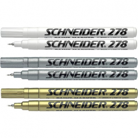 Paint marker Schneider 278 - varf 0.8mm - auriu argintiu si diverse culori [3]