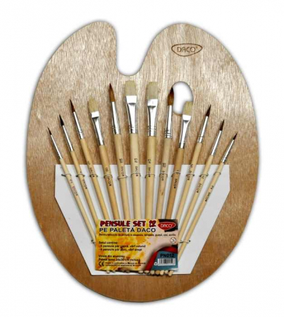 Accesorii pictat - Pensule set 12 pe paleta
