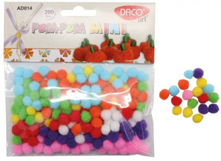 Pom-pom - Pom-Pom mini colorat 10mm 200buc/set
