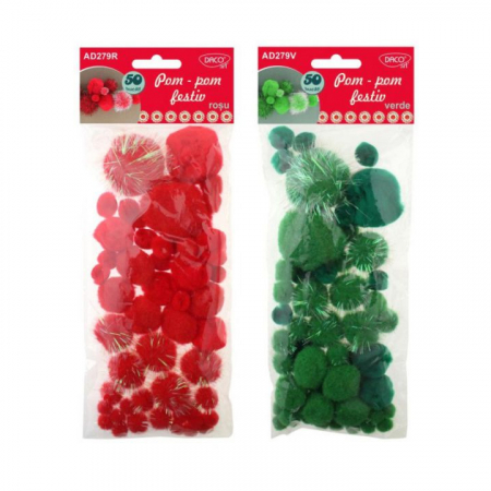 Accesorii - Pom-pom festiv - 50 buc/set