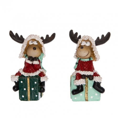 Figurine - Ren pe cadou 6.5 cm, 1 buc