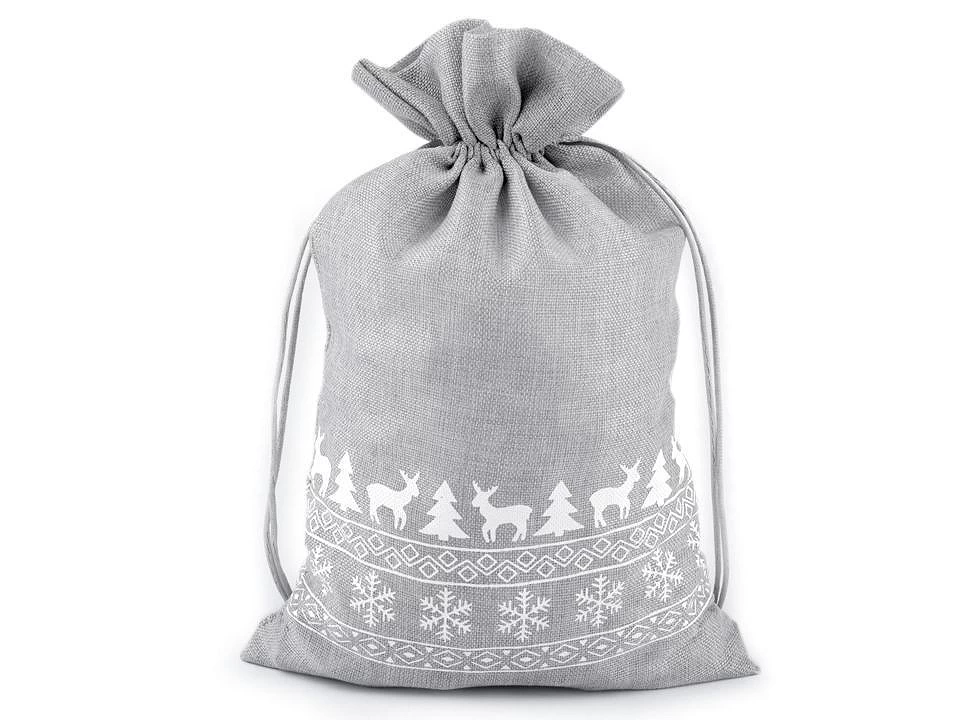 Accesorii - Saculet cadouri gri deschis 20 x 30 cm