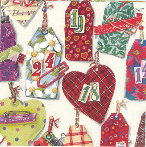 Servetele - Servetel decorativ etichete 30 x 30 cm