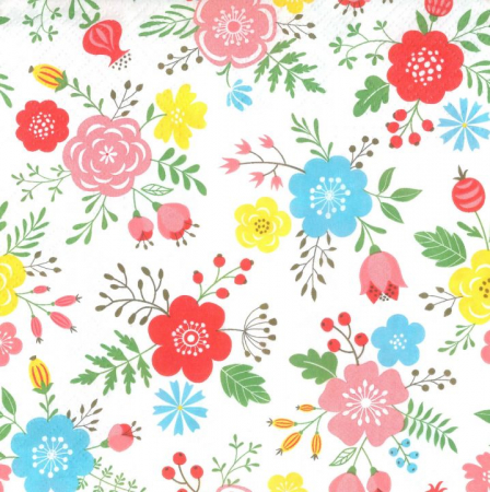 Servetele - Servetele decorative flori colorate-33 x 33 cm