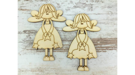 Figurine din lemn - Set 2 ingerasi- 6.5 x 10 cm