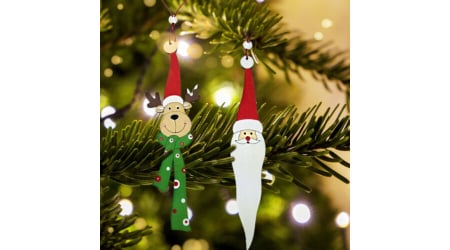 Figurine din lemn - Set 2 ornamente de agatat din lemn 22 cm